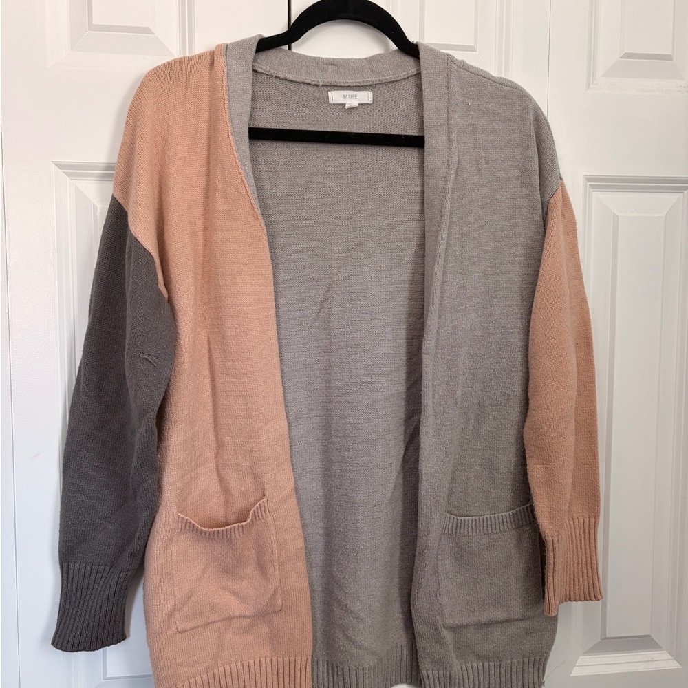 Mine Two-Tone Open Front Cardigan